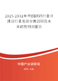2025-2031年中國制藥行業IT建設行業發展全面調研及未來趨勢預測報告