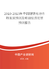 2010-2013年中國(guó)鋰鐵電池市場(chǎng)發(fā)展預(yù)測(cè)及項(xiàng)目投資前景預(yù)測(cè)報(bào)告