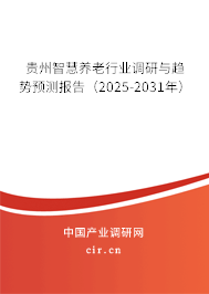 貴州智慧養老行業調研與趨勢預測報告（2025-2031年）