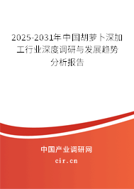 2025-2031年中國胡蘿卜深加工行業深度調研與發展趨勢分析報告