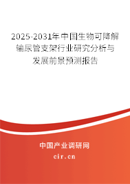 2025-2031年中國生物可降解輸尿管支架行業研究分析與發展前景預測報告