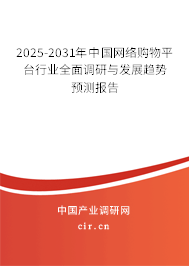 2025-2031年中國網絡購物平臺行業全面調研與發展趨勢預測報告