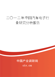 二〇一二年中國汽車電子行業研究分析報告