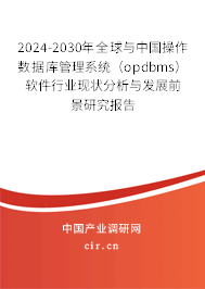 2024-2030年全球與中國操作數(shù)據(jù)庫管理系統(tǒng)（opdbms）軟件行業(yè)現(xiàn)狀分析與發(fā)展前景研究報告