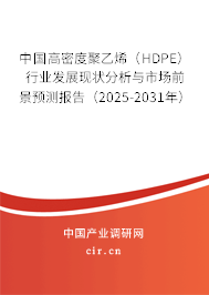 中國高密度聚乙烯（HDPE）行業發展現狀分析與市場前景預測報告（2025-2031年）