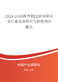 2024-2030年中國光伏隔離開關行業(yè)發(fā)展研究與趨勢預測報告