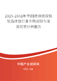 2025-2031年中國絕緣柵雙極型晶體管行業(yè)市場調研與發(fā)展前景分析報告