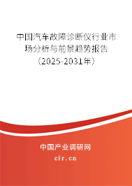 中國汽車故障診斷儀行業市場分析與前景趨勢報告（2025-2031年）