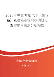 2025年中國水稻汽車（齒輪箱）變速箱市場現狀調研與發展前景預測分析報告