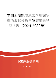 中國太陽能電池漿料用銀粉市場現狀分析與發展前景預測報告（2024-2030年）