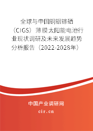 全球與中國銅銦鎵硒（CIGS）薄膜太陽能電池行業現狀調研及未來發展趨勢分析報告（2022-2028年）