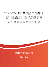 2025-2031年中國乙二醇單丁醚（化白水）市場深度調查分析及發展前景研究報告