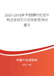 2025-2031年中國即時配送市場調查研究與前景趨勢預測報告