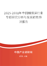 2025-2031年中國觸摸屏行業(yè)專題研究分析與發(fā)展趨勢預測報告
