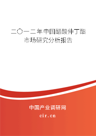 二〇一二年中國醋酸仲丁酯市場研究分析報告