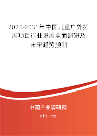 2025-2031年中國兒童戶外拓展項(xiàng)目行業(yè)發(fā)展全面調(diào)研及未來趨勢預(yù)測