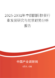 2025-2031年中國(guó)國(guó)際快餐行業(yè)發(fā)展研究與前景趨勢(shì)分析報(bào)告