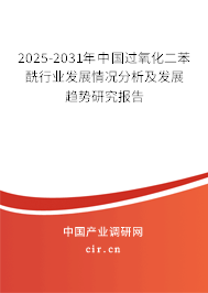 2025-2031年中國過氧化二苯酰行業發展情況分析及發展趨勢研究報告