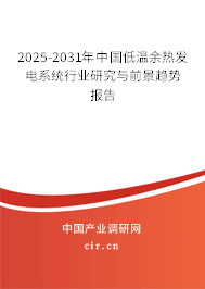 2025-2031年中國低溫余熱發電系統行業研究與前景趨勢報告