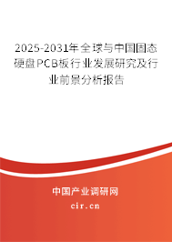 2025-2031年全球與中國固態硬盤PCB板行業發展研究及行業前景分析報告