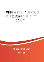 中國角磨機行業發展研究與市場前景預測報告（2025-2031年）