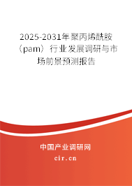 2025-2031年聚丙烯酰胺（pam）行業發展調研與市場前景預測報告