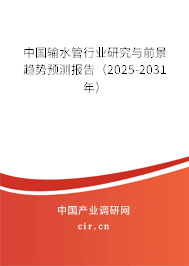 中國輸水管行業研究與前景趨勢預測報告(2025-2031年) 中國輸水管行業研究與前景趨勢預測報告(2025-2031年)