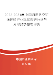 2025-2031年中國通用航空短途運輸行業現狀調研分析與發展趨勢研究報告