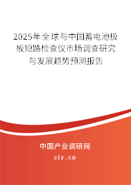 2025年全球與中國蓄電池極板短路檢查儀市場調查研究與發展趨勢預測報告