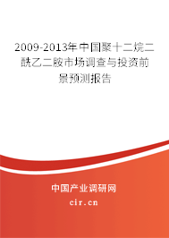 2009-2013年中國聚十二烷二酰乙二胺市場調(diào)查與投資前景預(yù)測報(bào)告