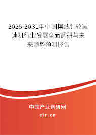 2025-2031年中國擺線針輪減速機行業發展全面調研與未來趨勢預測報告