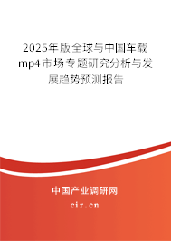 2025年版全球與中國車載mp4市場專題研究分析與發展趨勢預測報告