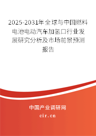 2025-2031年全球與中國燃料電池電動汽車加氫口行業發展研究分析及市場前景預測報告