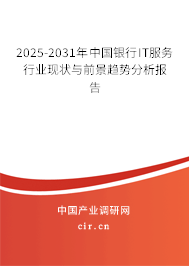 2025-2031年中國銀行IT服務行業現狀與前景趨勢分析報告