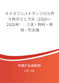 タイダウンストラップの世界市場狀況と予測（2020～2026年）：企業·地域·種類·用途別