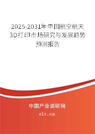 2025-2031年中國航空航天3D打印市場研究與發展趨勢預測報告