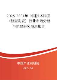 2025-2031年中國技術陶瓷（新型陶瓷）行業市場分析與前景趨勢預測報告