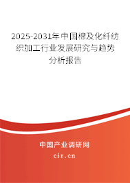 2025-2031年中國棉及化纖紡織加工行業發展研究與趨勢分析報告