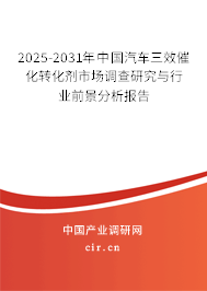 2025-2031年中國汽車三效催化轉化劑市場調查研究與行業前景分析報告