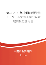 2025-2031年中國四硼酸鈉（十水）市場調查研究與發展前景預測報告