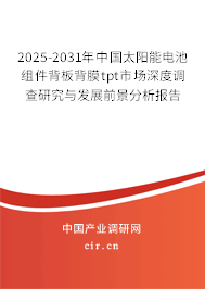 2025-2031年中國太陽能電池組件背板背膜tpt市場深度調查研究與發展前景分析報告