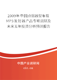2009年中國點煙器型車載MP3發射器產品專項調研及未來五年投資分析預測報告