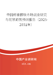 中國稱重模塊市場(chǎng)調(diào)查研究與前景趨勢(shì)預(yù)測(cè)報(bào)告（2025-2031年）