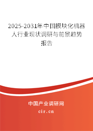 2025-2031年中國模塊化機器人行業(yè)現(xiàn)狀調(diào)研與前景趨勢報告