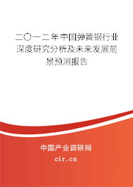 二〇一二年中國彈簧鋼行業深度研究分析及未來發展前景預測報告