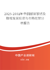 2025-2031年中國服裝家紡及鞋帽發展現狀與市場前景分析報告