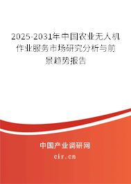 2025-2031年中國(guó)農(nóng)業(yè)無人機(jī)作業(yè)服務(wù)市場(chǎng)研究分析與前景趨勢(shì)報(bào)告