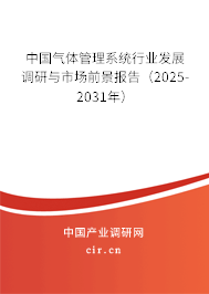 中國氣體管理系統行業發展調研與市場前景報告（2025-2031年）