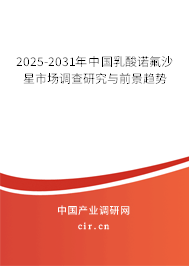 2025-2031年中國乳酸諾氟沙星市場調查研究與前景趨勢