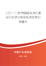 二〇一二年中國廢電池行業運行現狀分析及投資前景分析報告